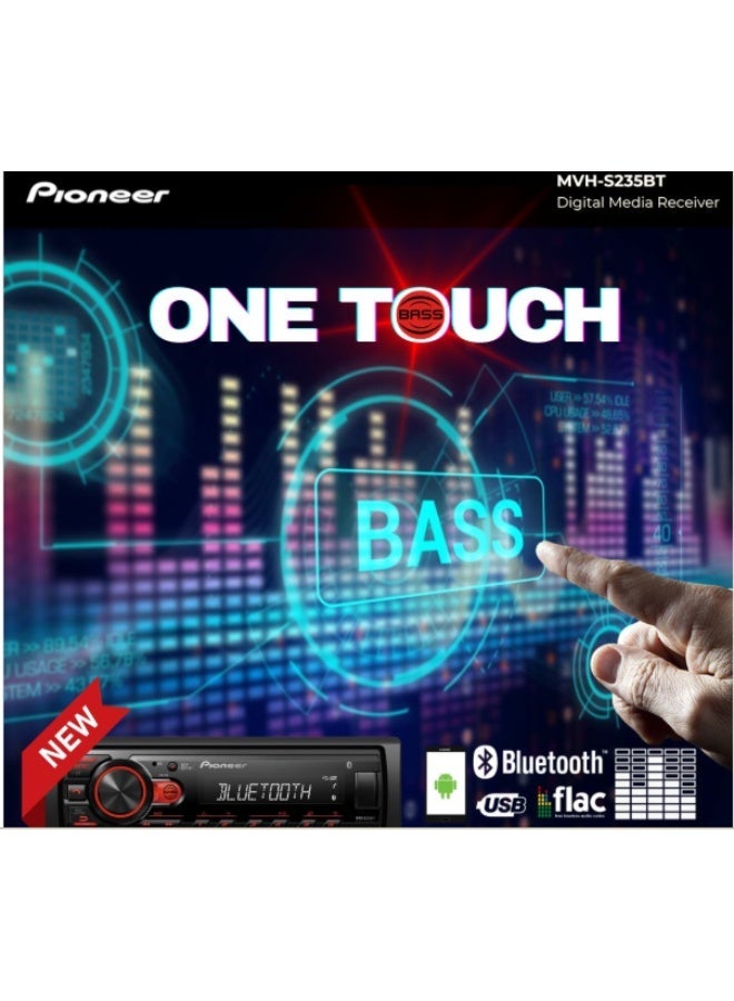 Pioneer MVH-S235BT Digital Media Receiver with Bluetooth, 2 RCA Pre-outs, Bass Boost Direct Access Key, Front USB, AM/FM Radio - Image 3